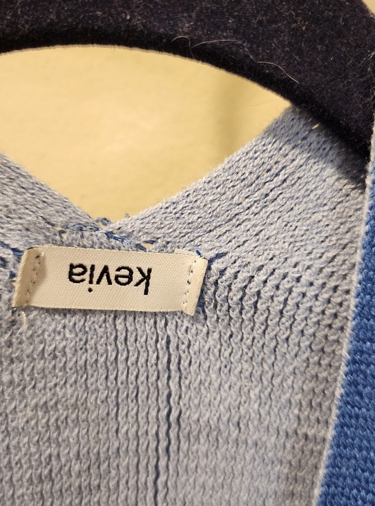 KEVIA Large 100% Acrylic Blue Poncho - Picture 8 of 10